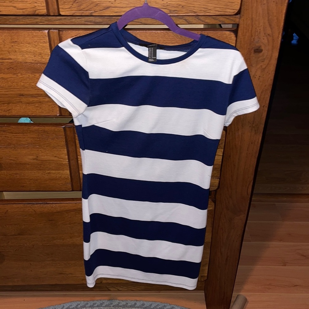 Navy blue striped dress
